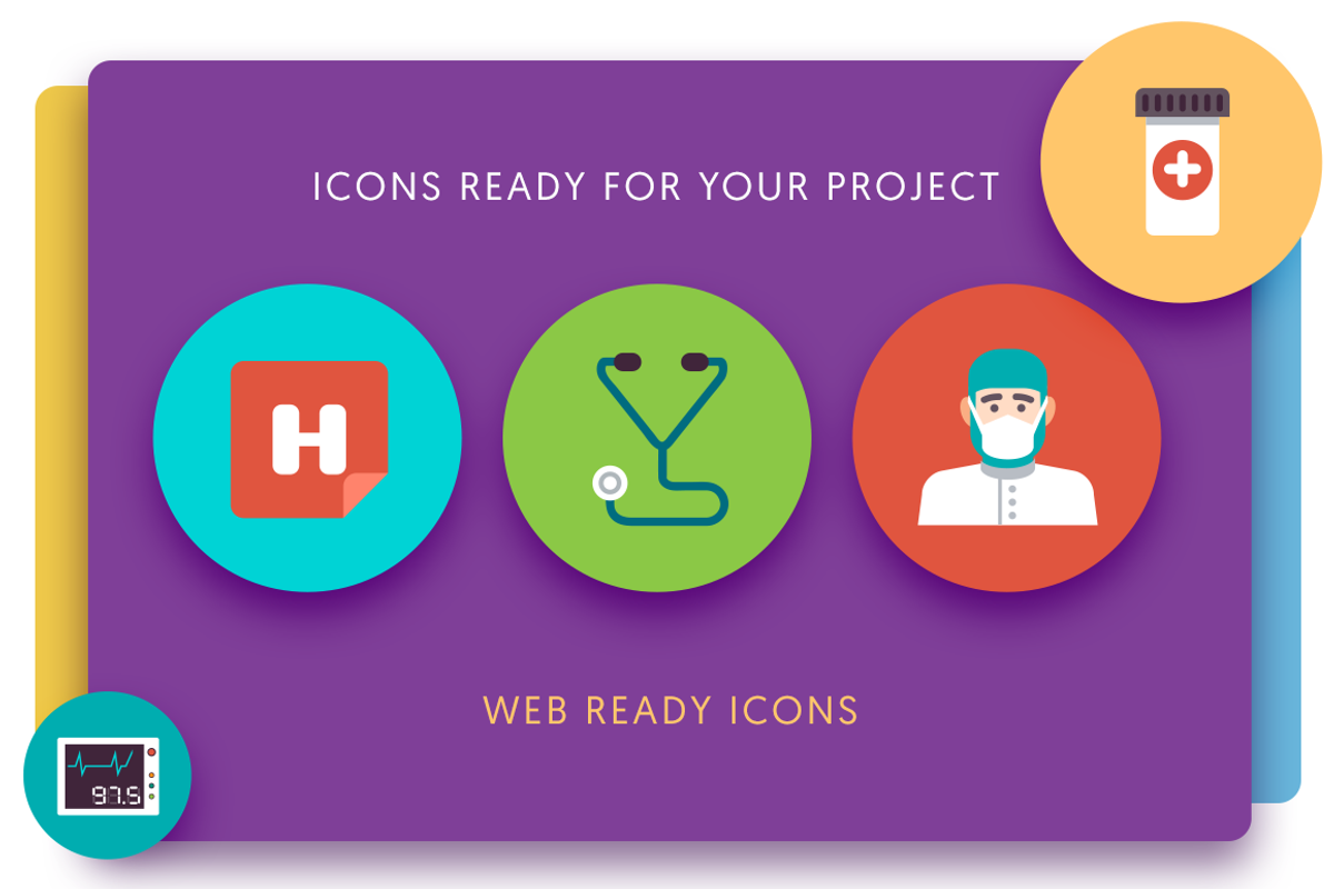 50 Medical Flat Icons, an Outline Icon by Dighital (Photo 3 of 6)