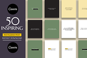 50 INSPIRING INSTAGRAM TEMPLATE, a Social Media Template by RB Boutique (Thumbnail 1 of 8)