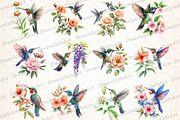 Hummingbird With Flowers Sublimation, an Illustration by DreamCafeArt (Thumbnail 2 of 5)