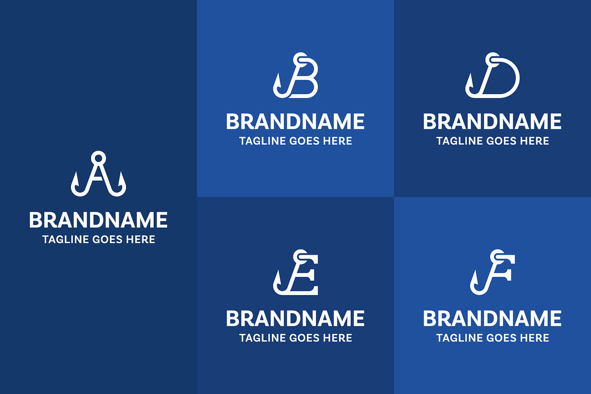 Letter A B D E F Angler Hook Logo, a Branding & Logo Template by Pray Art Design Studio (Photo 2 of 2)