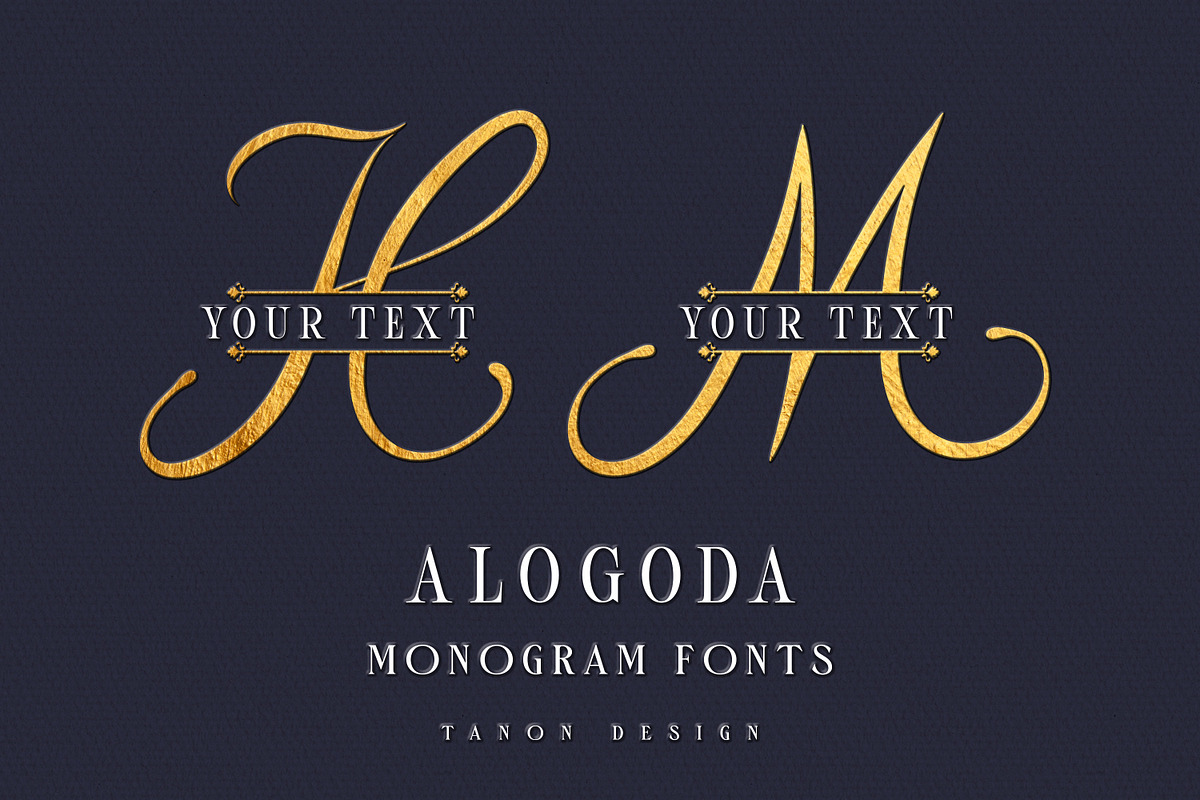 Alogoda Monogram font, luxury brand, a Script Font by Tanondesign (Photo 3 of 4)