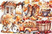 20 Retro Fall Clipart PNG Bundle, a Seasonal Illustration by ClipArtTime (Thumbnail 2 of 3)