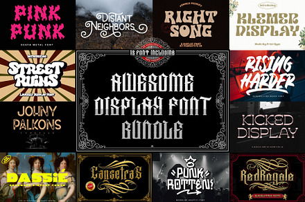 Awesome Display Font Bundle, a Blackletter Font by Prioritype Co