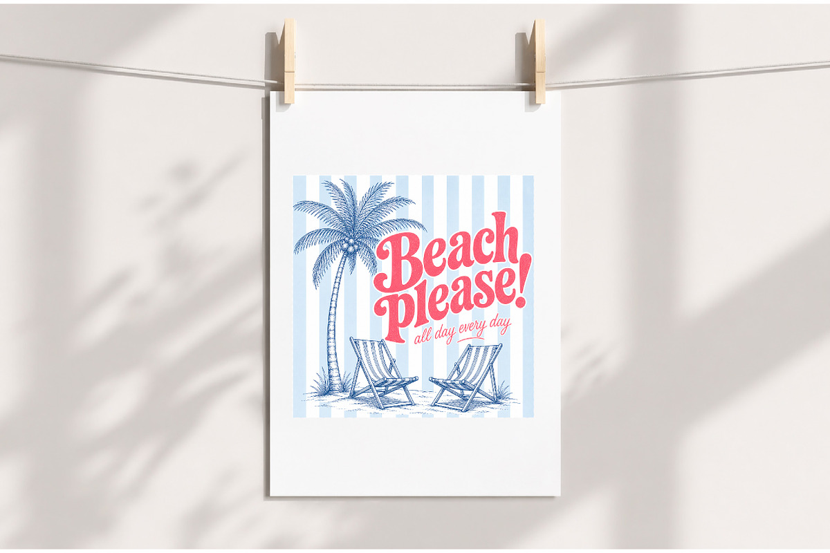 Preppy Coastal Summer Clipart Bundle, a Seasonal Illustration by Dream Creation (Photo 5 of 11)