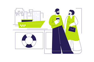 Urban waterways abstract concept, a Transportation Illustration by Visual Generation