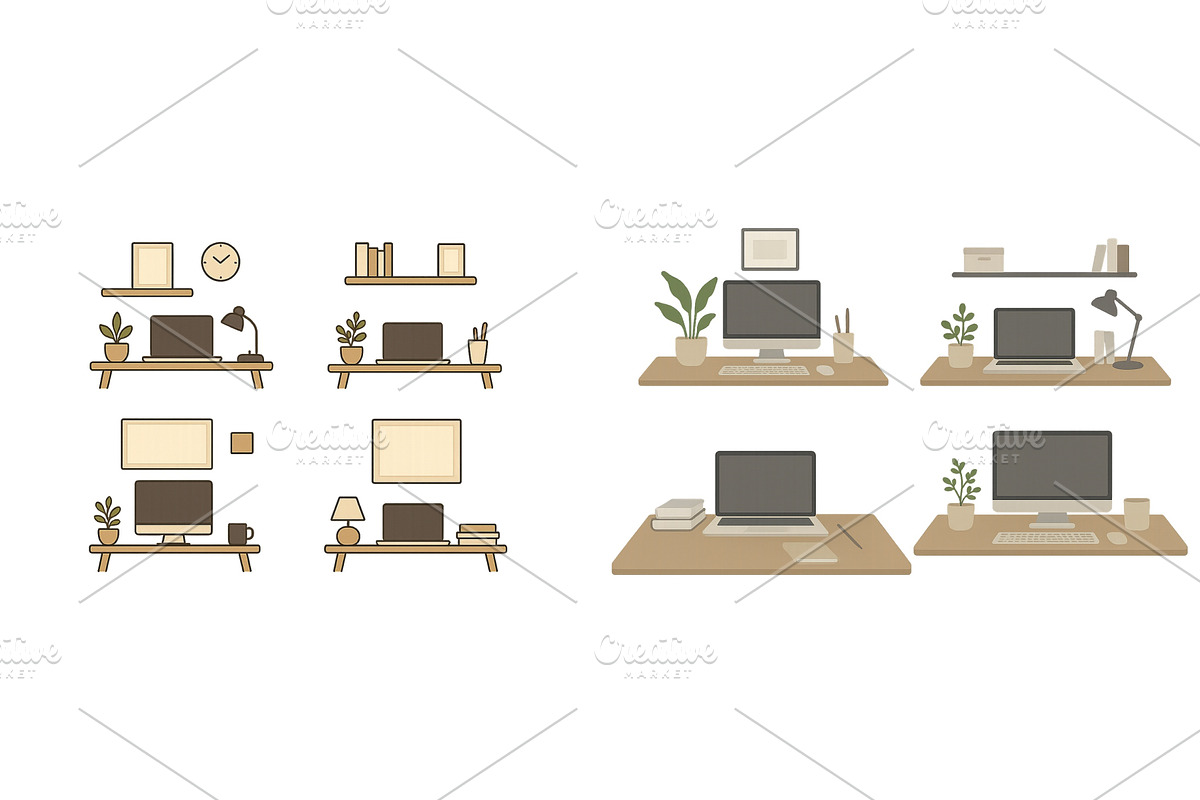 Home office setup ideas featuring, an Object Illustration by ZinetroN