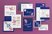 Blue Modern Wedding Invitation Set, an Invitation Template by graphicook (Thumbnail 1 of 3)