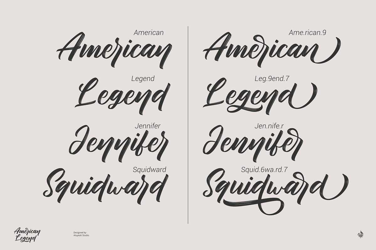 American Legend, a Script Font by Aluyeah Studio (Photo 11 of 14)