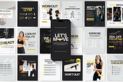 Fitness Instagram Templates Bundle, a Social Media Template by DigiPax (Thumbnail 1 of 12)