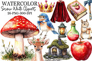 Watercolor Snow White Clipart, an Illustration by Rose Art (Thumbnail 1 of 7)