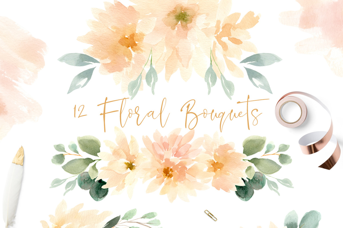 Peach and Cream Dahlias, an Illustration by Kim Thoa Designs (Photo 4 of 14)