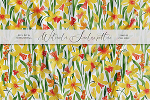 Daffodils Seamless Pattern