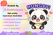 Hungry Panda Animal Clipart, an Animal Illustration by K.JackArtwork (Thumbnail 5 of 6)