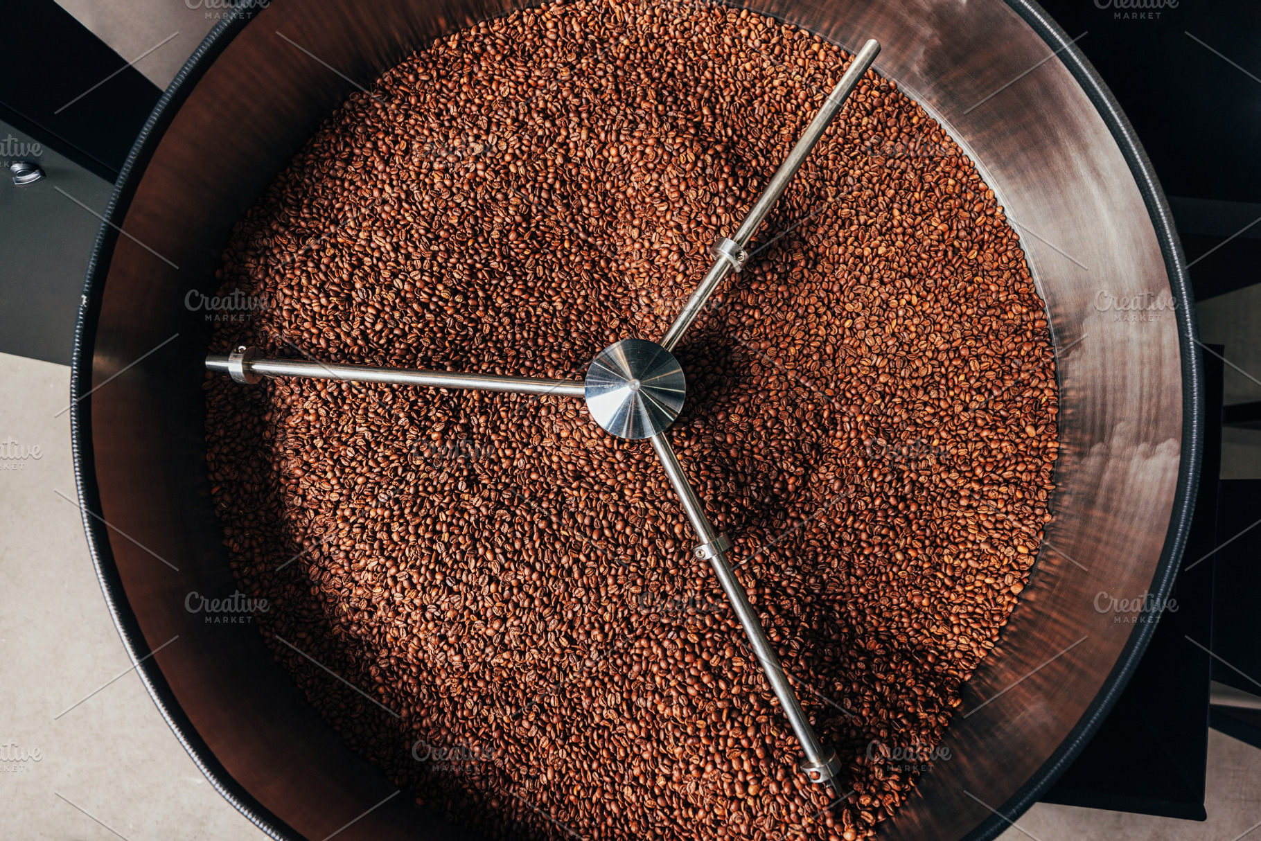 High-angle view of a coffee roasting, an Industrial Photo by Artem Varnitsin