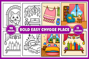 Hygge Place Bold and Easy Coloring, a Decorative Illustration by Coco Bloom