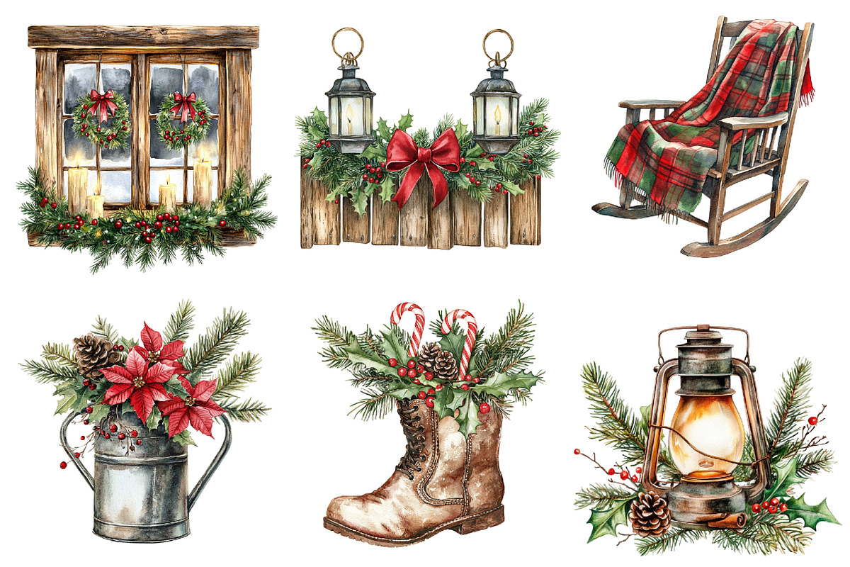 Christmas Farm Clipart, a Seasonal Illustration by CitraGraphics (Photo 5 of 5)