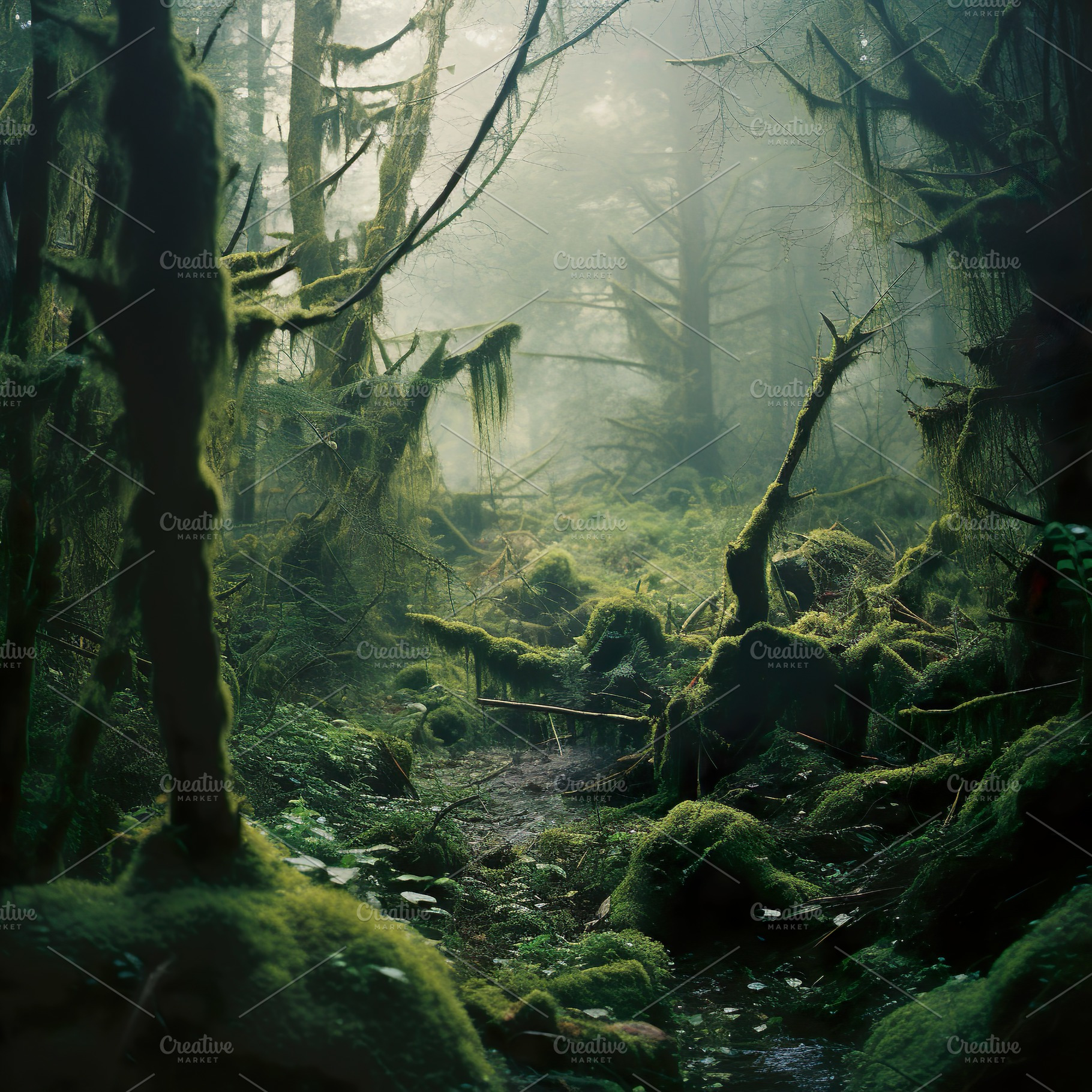 Mossy Overgrown Forest, a Nature Photo by k.tay