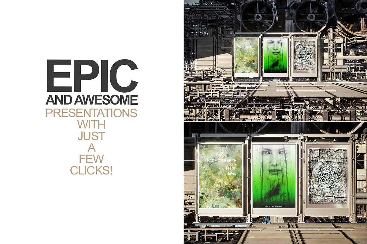 Advertising Posters Mockup Set 01, a Print Template by Epic By Design (Photo 3 of 6)