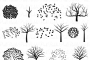 Tree Silhouettes Clipart & Vectors, an Illustration by PinkPueblo (Thumbnail 2 of 2)