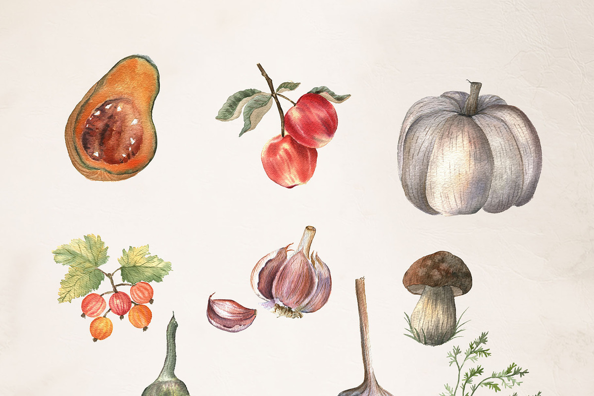 Autumn Moments Watercolor Collection, a Seasonal Illustration by ViolettaKh (Photo 3 of 8)