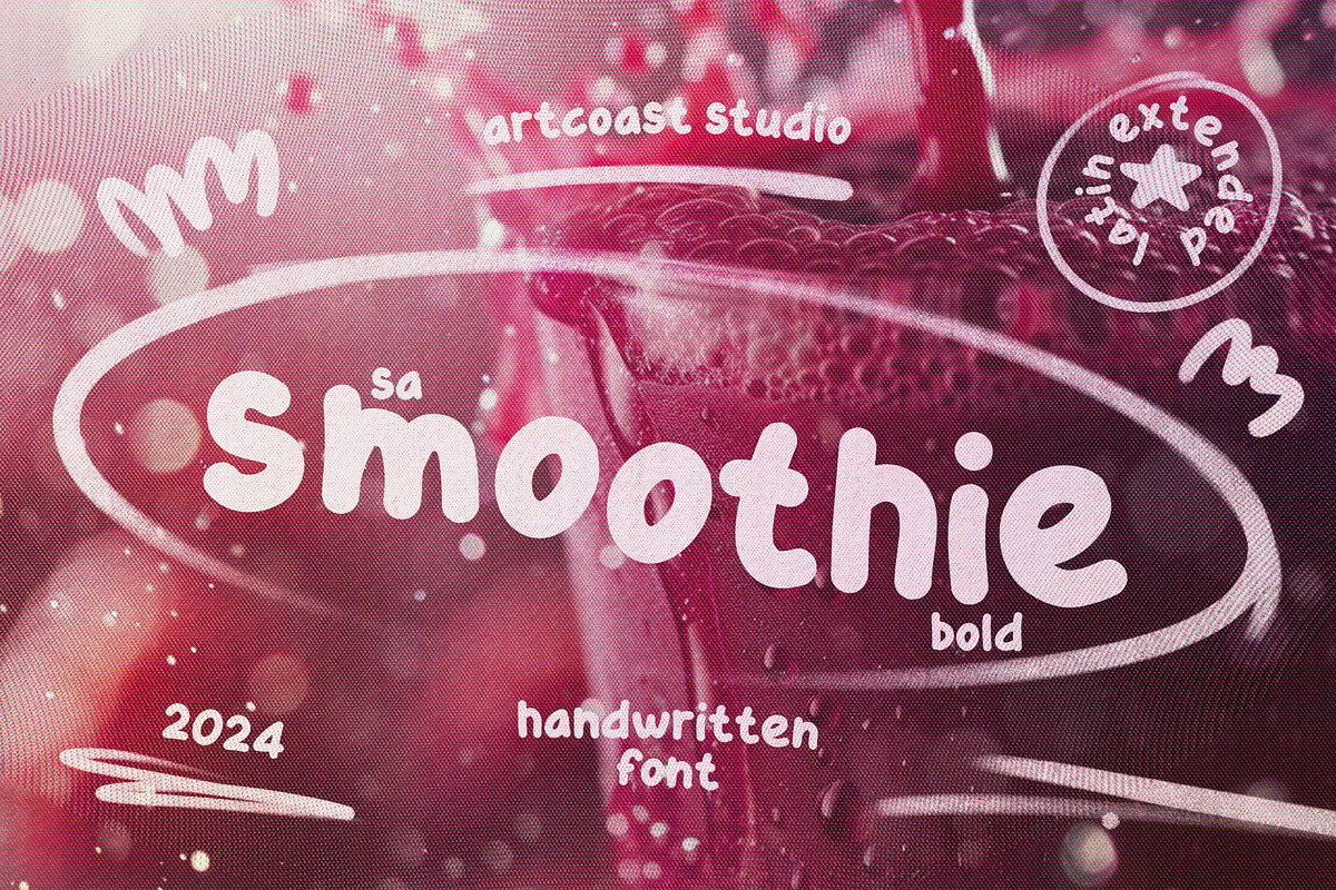 SA Smoothie Bold | Handwritten Font, a Handwritten Font by Artcoast Std. (Photo 1 of 6)