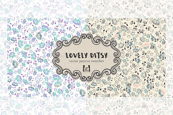 Lovely Ditsy Floral Vector Swatches preview 5