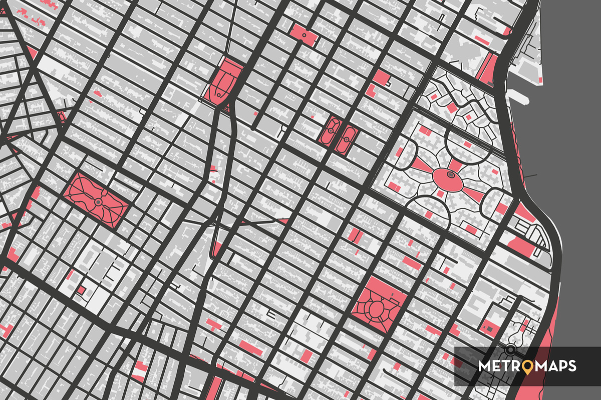 New York Map – Regular / Pink, an Illustration by MetroMaps (Photo 2 of 3)