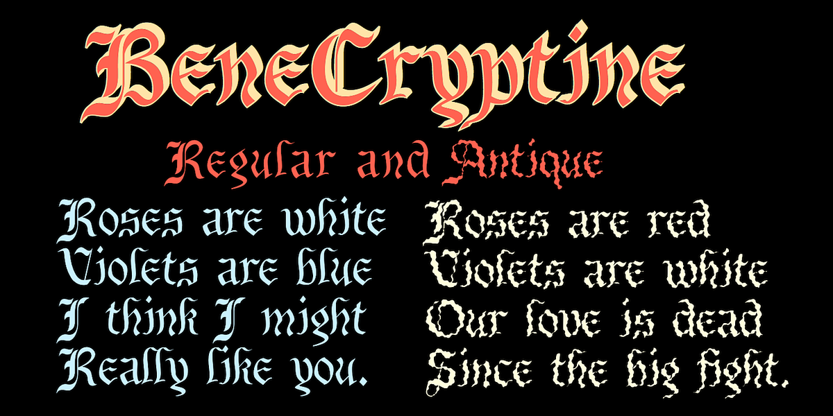 BeneCryptine, a Blackletter Font by Ingrimayne Type (Photo 3 of 6)