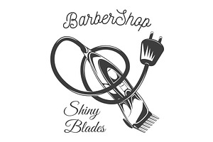 Barbershop, Black White Poster