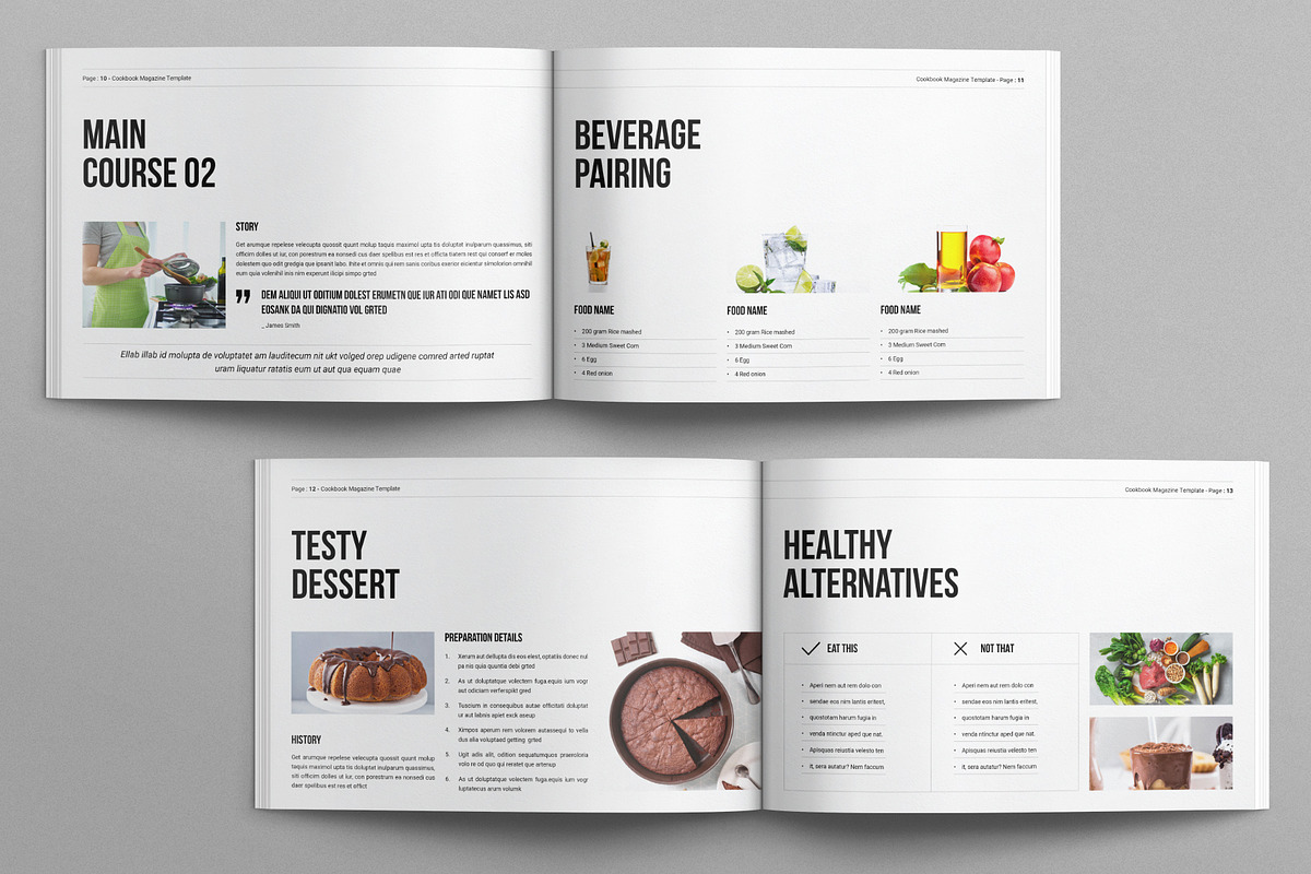 Cookbook Magazine Template Landscape, a Magazine Template by E-Type (Photo 5 of 7)