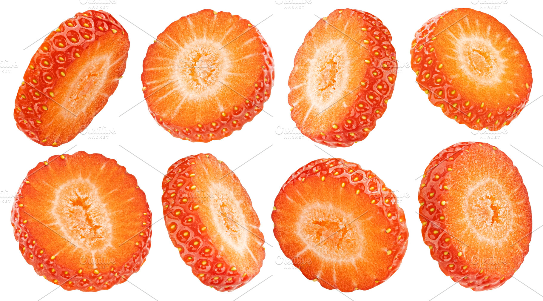 Strawberry slices collection, a Food & Drink Photo by Max Lashcheuski