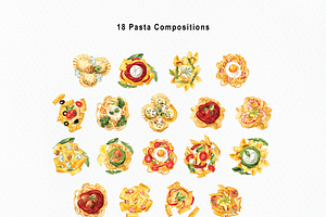 Pasta Italiana Watercolor Collection