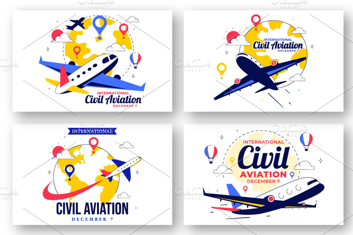 10 International Civil Aviation Day, a Transportation Illustration by denayunebgt (Photo 2 of 4)