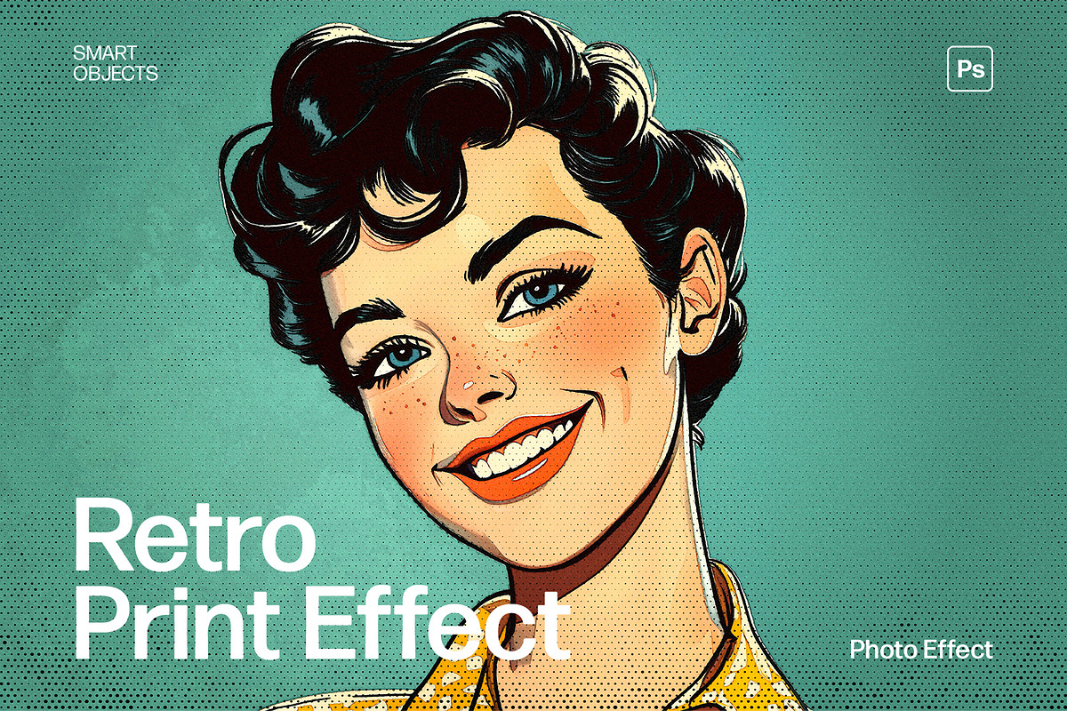 Retro Print Photo Effect Template, a Layer Style Add-On by DesignerCandies (Photo 6 of 6)