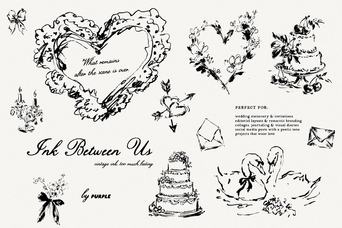 Ink Between Us - Romantic Line Art, a Decorative Illustration by Purple (Photo 14 of 17)