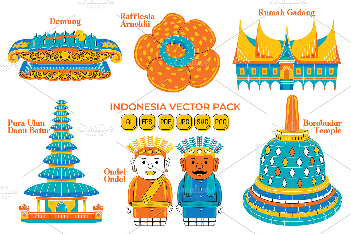 Indonesia Vector Pack #03, an Object Graphic by MEDZ (Photo 1 of 7)