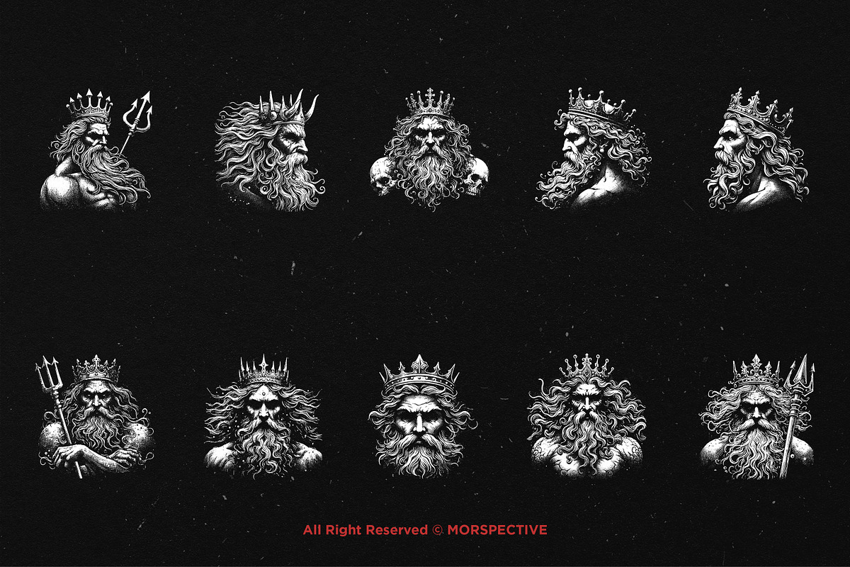 10 Bundle Dark Art King Neptune Sea, an Illustration by Morspective (Photo 6 of 7)