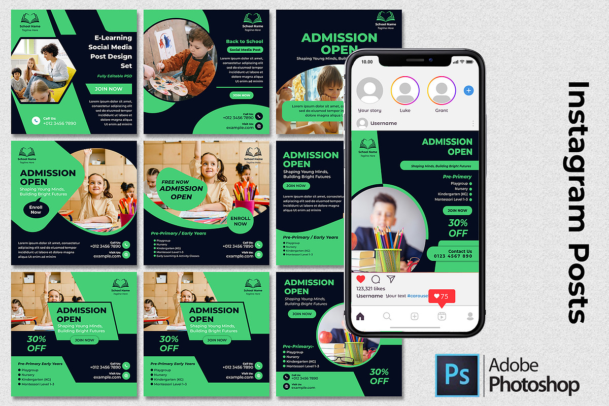 Admission Open Editable Posts, a Social Media Template by Mohammad Sarfaraz (Photo 1 of 5)