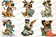 Funny Christmas Dog Clipart, an Illustration by DreamCafeArt (Thumbnail 3 of 8)