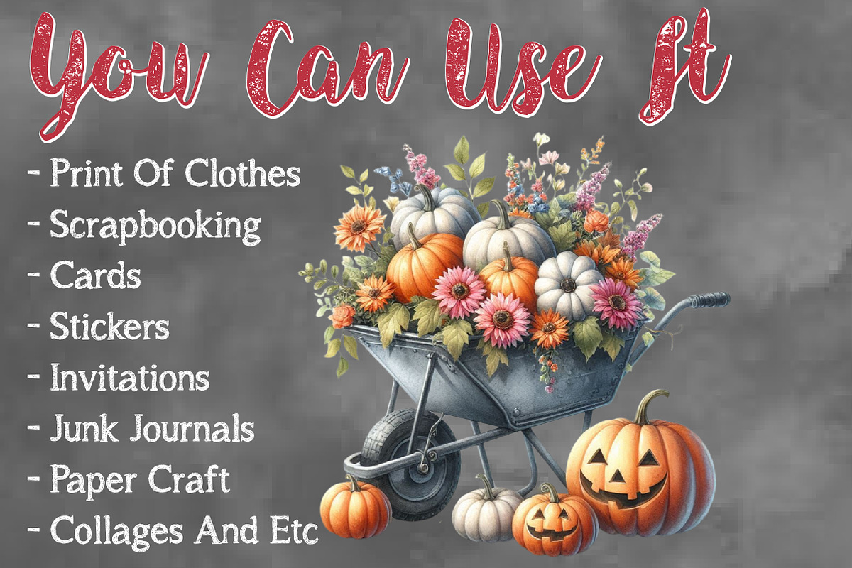 Halloween Cart With Pumpkin, a Seasonal Illustration by Craft Nest (Photo 5 of 5)