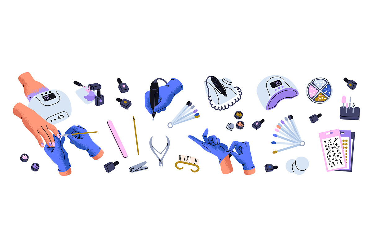 Female manicure, beauty tools set, an Illustration by PaperTrident (Photo 2 of 7)