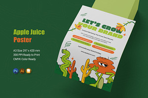 Apple Juice - Poster, a Poster Template by Esensifiksi.studio