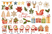 Christmas Watercolor Clipart, a Decorative Illustration by Natalya_Mona_Art (Thumbnail 2 of 7)