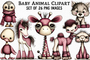 Baby Animal Clipart Bundle, an Illustration by Craft Nest (Thumbnail 1 of 6)