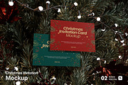 Christmas Invitation Card Mockup, a Merchandise Mockup by Rielismee (Thumbnail 1 of 5)