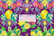 Lemons and Flowers pattern, a Pattern Graphic by Alena Lazareva (Thumbnail 1 of 6)