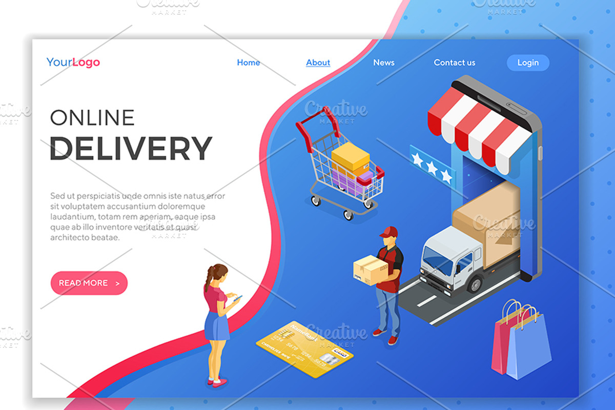 Online Internet Shopping Delivery, a Person Illustration by TAlex (Photo 4 of 6)
