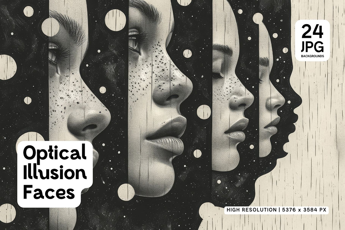 24 Optical Illusion Faces, a Person Illustration by HipFonts (Photo 1 of 7)