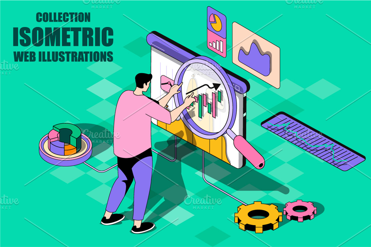 Business Isometric Web Illustrations, a Templates & Theme by alexdndz (Photo 1 of 21)