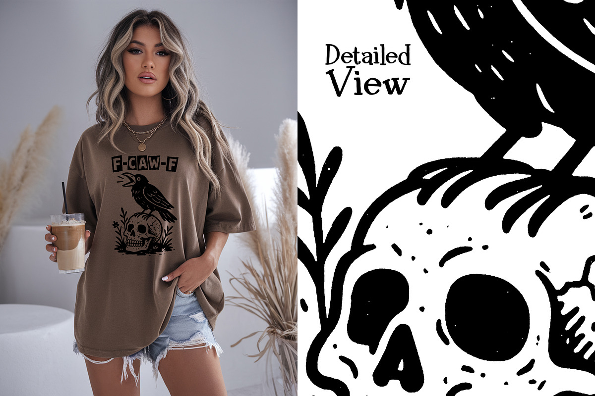 F-CAW-F Crow Sublimation PNG Set, an Animal Illustration by Heather Green Designs (Photo 4 of 5)